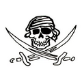 Glow in the Dark Skull and Swords Temporary Tattoo